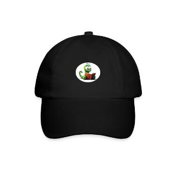 Bücherwurm - Baseballkappe - Schwarz/Schwarz - Vorne