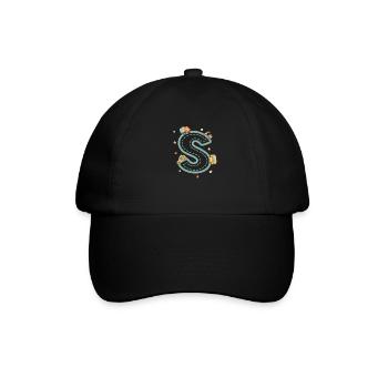 Fahrzeugbriefe - personalisiertes Kindergeschenk - Baseballkappe - Schwarz/Schwarz - Vorne