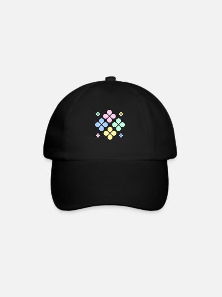 Pastellfarbene Blume - Baseballkappe - Schwarz/Schwarz