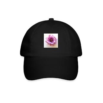 Flower Rosa - Baseballkappe - Schwarz/Schwarz - Vorne