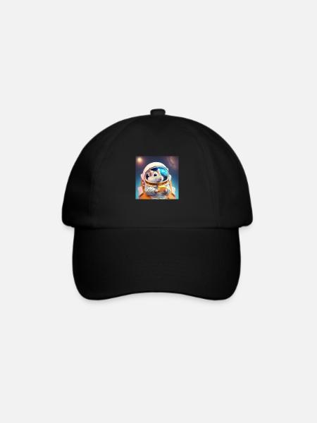 Weltraum Hamster - Baseballkappe - Schwarz/Schwarz