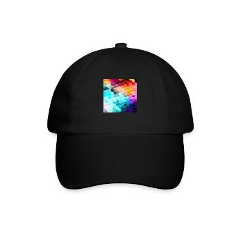 Bunter Hexagon-Rausch - Baseballkappe - Schwarz/Schwarz - Vorne