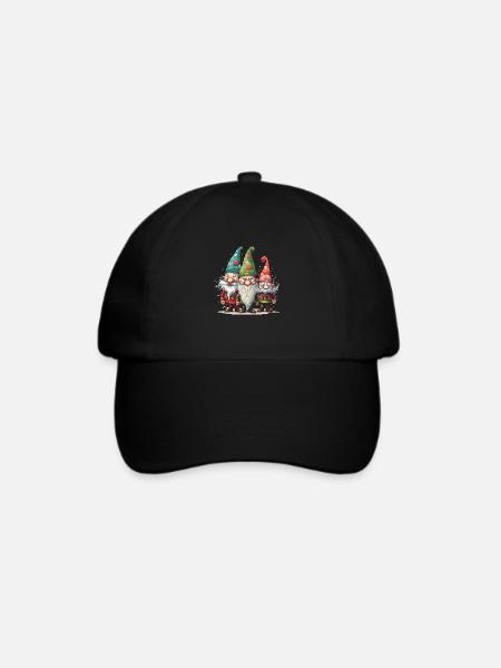 Lustige Weihnachtswichtel Gnome & Wichtel - Baseballkappe - Schwarz/Schwarz