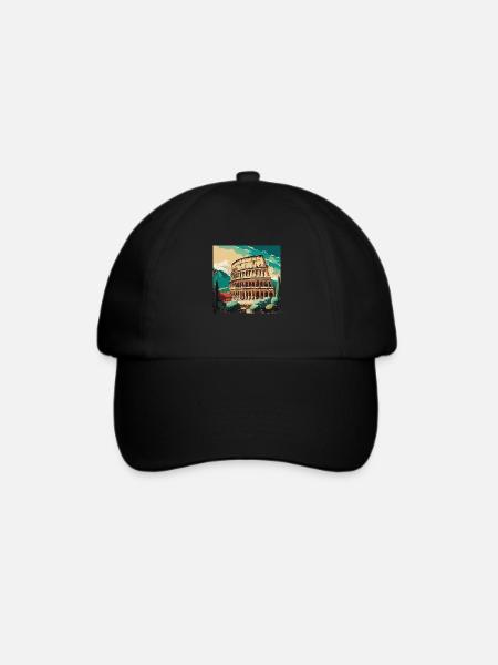 Kolosseum Rom - Baseballkappe - Schwarz/Schwarz