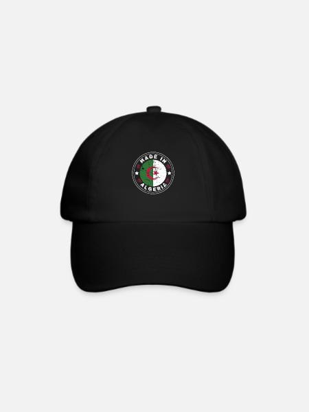 Made in Algerien - Geschenkidee Algerien - Baseballkappe - Schwarz/Schwarz