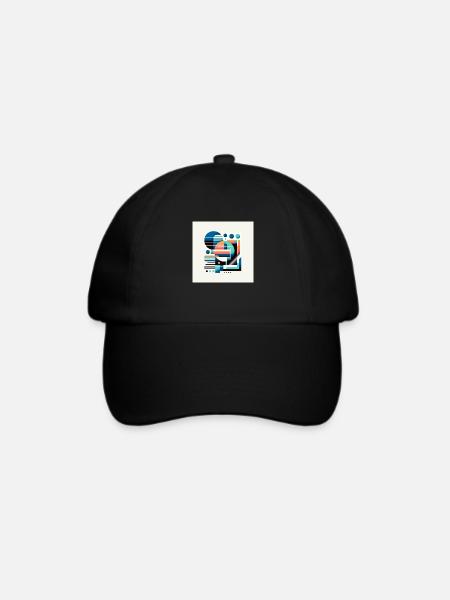 Futuristische Geometrie - Baseballkappe - Schwarz/Schwarz