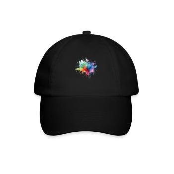 Wasserfarben Splash Spritzer Farbenfroh Acryl - Baseballkappe - Schwarz/Schwarz - Vorne