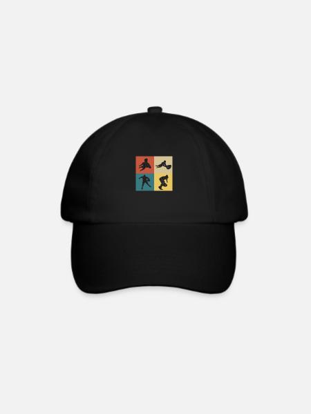 Retro Vintage Rugby - Baseballkappe - Schwarz/Schwarz