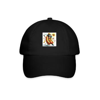 Dancing Hot Dog - Baseballkappe - Schwarz/Schwarz - Vorne