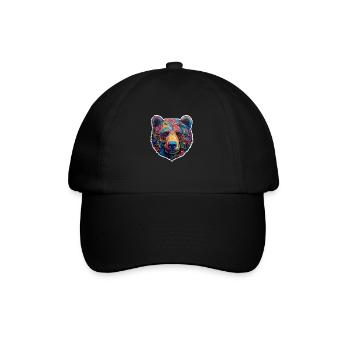 Bär psychedelisch - Baseballkappe - Schwarz/Schwarz - Vorne