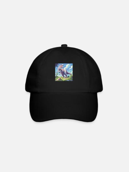 Dinosaurier - Baseballkappe - Schwarz/Schwarz