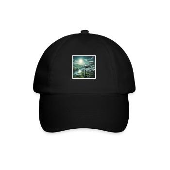 Schäfchen zählen - Baseballkappe - Schwarz/Schwarz - Vorne