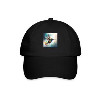 Kolibri farbig - Baseballkappe - Schwarz/Schwarz - Vorne
