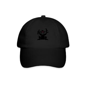Affe Bier Besoffen - Baseballkappe - Schwarz/Schwarz - Vorne