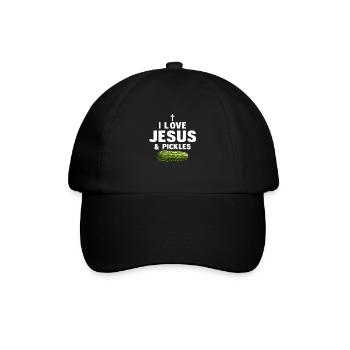 I Love Jesus & Pickles Pickle Vegan Cucumber - Baseballkappe - Schwarz/Schwarz - Vorne