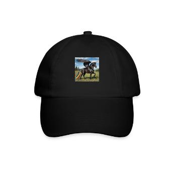 Friesenpferd Alicorn - Baseballkappe - Schwarz/Schwarz - Vorne