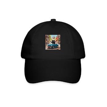 Cat on tour - Ich liebe Spanien! -Barcelona - Baseballkappe - Schwarz/Schwarz - Vorne