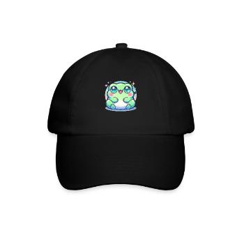 SÜSSER KAWAII FROSCH - Baseballkappe - Schwarz/Schwarz - Vorne