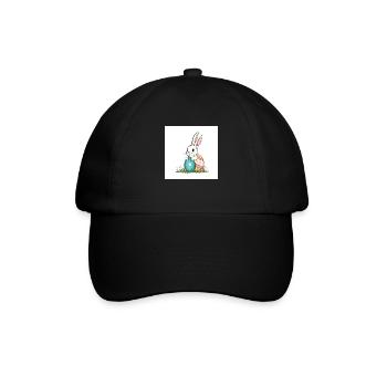 Ei und Hase – Farbenfroh - Baseballkappe - Schwarz/Schwarz - Vorne