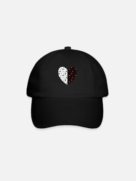Herz - Baseballkappe - Schwarz/Schwarz