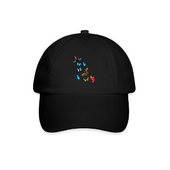 Mädchen Schöne Bunte Schmetterlinge - Baseballkappe - Schwarz/Schwarz - Vorne