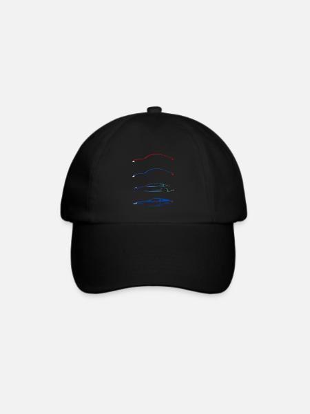 Auto Silhouette Sportwagen Design - Baseballkappe - Schwarz/Schwarz