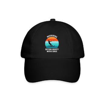 Wasserskier Wasserski Wasserskifahrer - Baseballkappe - Schwarz/Schwarz - Vorne