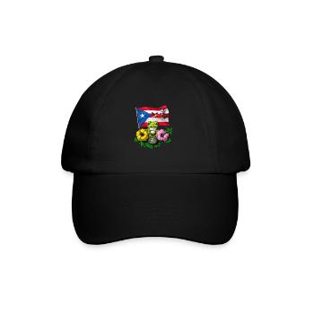 Puerto Rico Boricua Flagge - Baseballkappe - Schwarz/Schwarz - Vorne