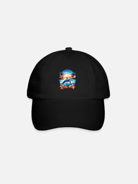 Delfin - Baseballkappe - Schwarz/Schwarz