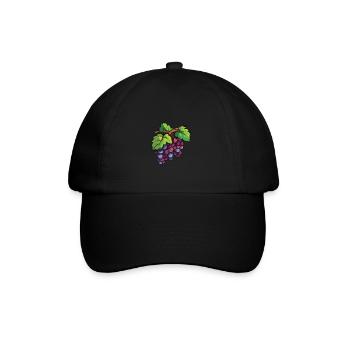 Weintrauben Symbol - Baseballkappe - Schwarz/Schwarz - Vorne