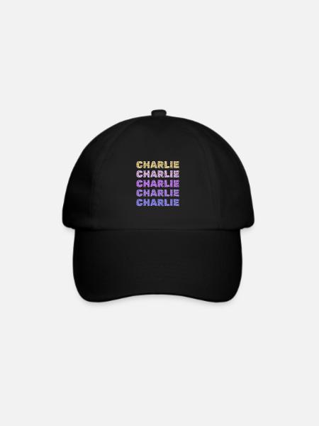 Geschenk für Charlie - Baseballkappe - Schwarz/Schwarz