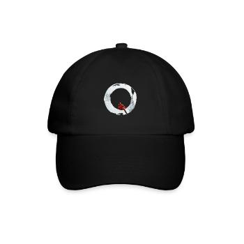 O – dekoratives Schriftzeichen – Winter - Baseballkappe - Schwarz/Schwarz - Vorne