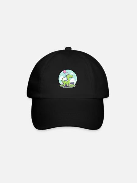 Dinosaurier brontosaurus Geburtstag Baby - Baseballkappe - Schwarz/Schwarz