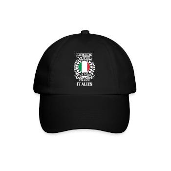 Italien statt Therapie – Dein Reiseziel - Baseballkappe - Schwarz/Schwarz - Vorne