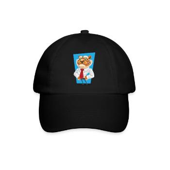 tiger im Anzug - Baseballkappe - Schwarz/Schwarz - Vorne