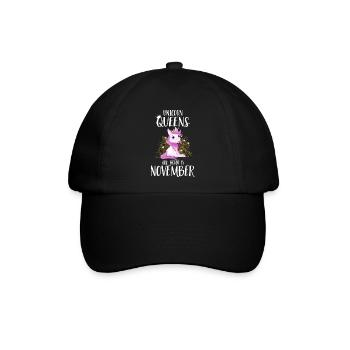 UNICORN QUEENS ARE BORN IN NOVEMBER - Baseballkappe - Schwarz/Schwarz - Vorne