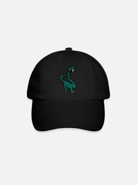 stranglesaurus_dino_3c - Baseballkappe - Schwarz/Schwarz