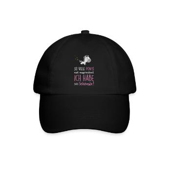 So viele Ponys - Baseballkappe - Schwarz/Schwarz - Vorne