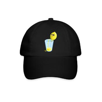 Zitrone pinkelt Limonade - Baseballkappe - Schwarz/Schwarz - Vorne