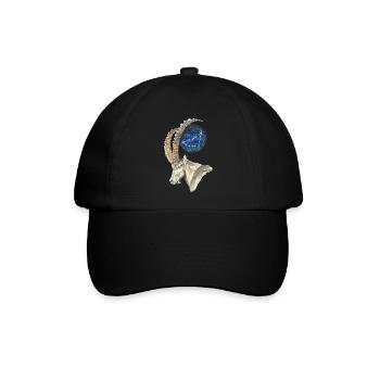 Steinbock mit dem Sternbild Steinbock - Baseballkappe - Schwarz/Schwarz - Vorne