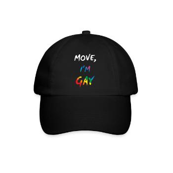 Move, I'm Gay - Gay Pride - Baseballkappe - Schwarz/Schwarz - Vorne