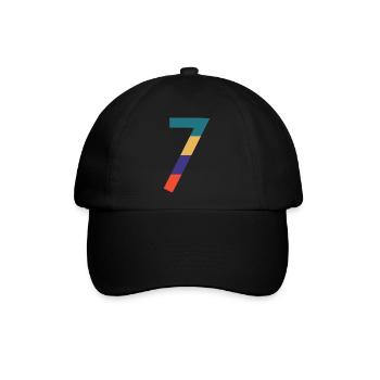 Die Zahl 7 - Baseballkappe - Schwarz/Schwarz - Vorne