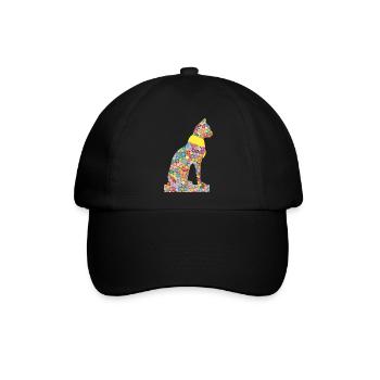 Katzenblumen-Pharaonen Uralt - Baseballkappe - Schwarz/Schwarz - Vorne