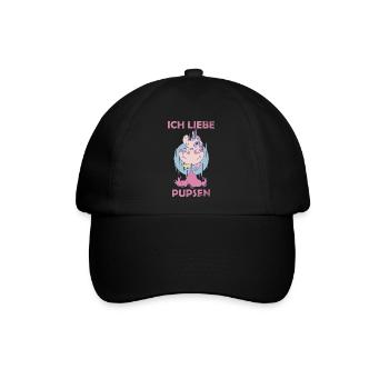 Ich liebe Pupsen I Love Pupsen Pupsi - Baseballkappe - Schwarz/Schwarz - Vorne