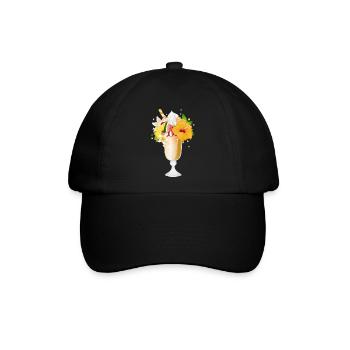 herrlicher tropischer Eisbecher für Eisliebhaber - Baseballkappe - Schwarz/Schwarz - Vorne