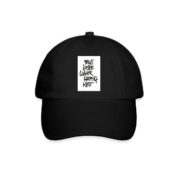 MUT, LIEBE, WAHRHAFTIGKEIT - Baseballkappe - Schwarz/Schwarz - Vorne