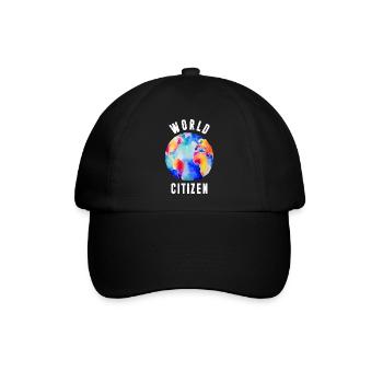 World Citizen Grafik - Baseballkappe - Schwarz/Schwarz - Vorne