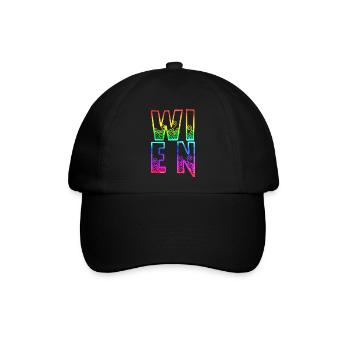 wien rs regenbogen - Baseballkappe - Schwarz/Schwarz - Vorne
