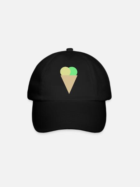 Eis in der Waffel - Baseballkappe - Schwarz/Schwarz