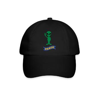 Außerirdischer Frieden - Baseballkappe - Schwarz/Schwarz - Vorne